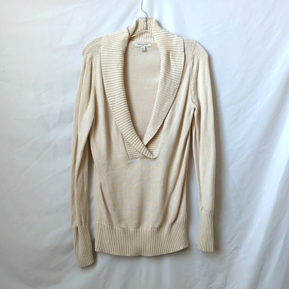 Cowl V-Neck Sweater
